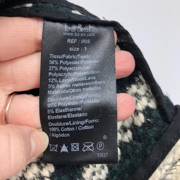 BA&SH Iris chunky waterfall knit open jacket / cardigan green blue multi - Picture 7 of 16